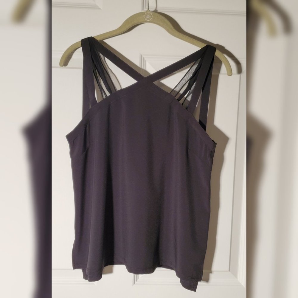 Black cross-strap tank